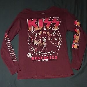 Kiss Maroon Long Sleeve 'Destroyer 1976' Tee